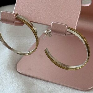 Silpada Two-Tone Gold and Silver Hoop Earrings